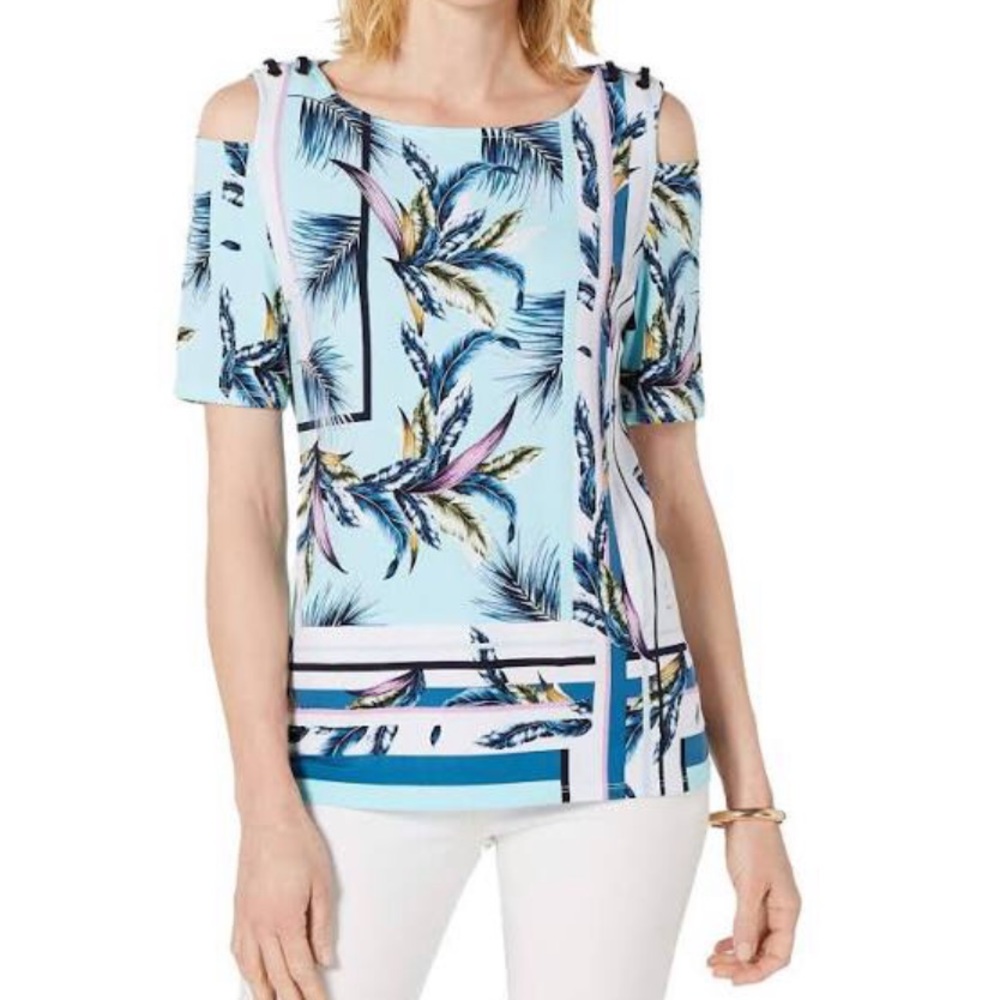 New JM COLLECTION   COLD-SHOULDER TOP
J